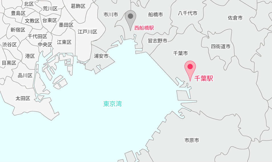 千葉・西船橋周辺地区の地図 マップ
